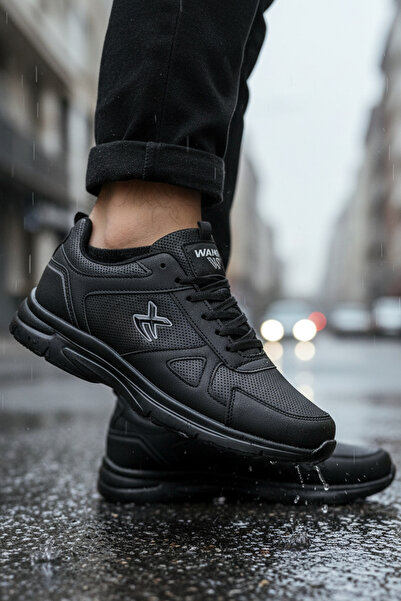 Giyyin Αθλητικά παπούτσια Sneaker Μαύρα Καθημερινά Άνετα Ποιοτικά Ορθοπεδικά με κορδόνια Κατάλληλα για το χειμώνα