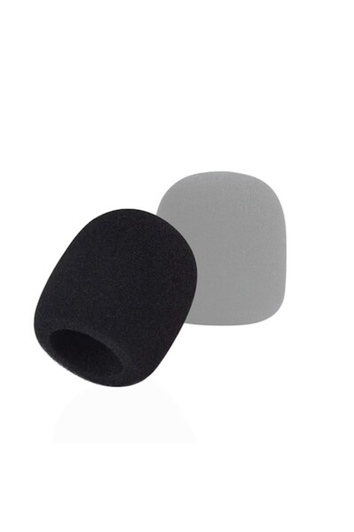 CR glamour AND STYLE Washable reusable foam microphone cover, black, ~7 x 5.8 x 7 cm
