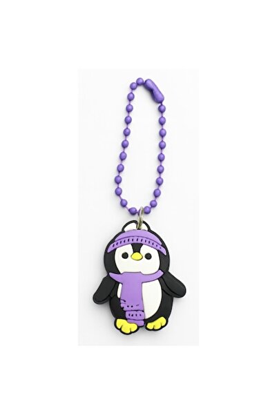 OEM Breloc Pinguin Îmbrăcat, Mov, 7 cm
