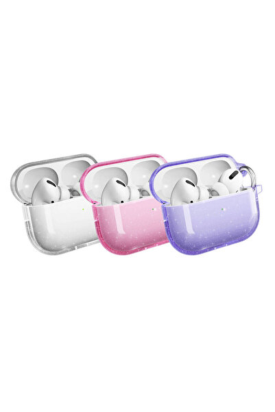 zore Air-Pods Pro 2 Senk Allstar Airbag 32 Shining Glitter Translucent Color Case-Pink