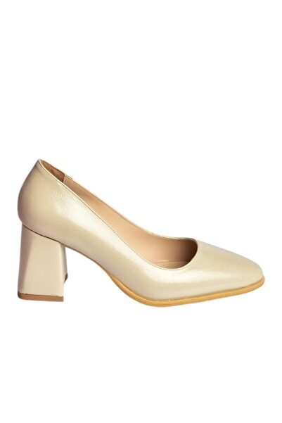 Fox Shoes V676680060 Beige Rustic Thick Heeled Women's Shoes