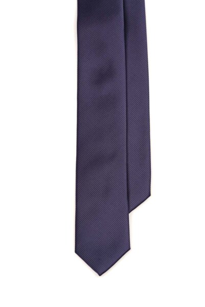 6AM Ceremony Classic navy silk tie with diagonal stripes