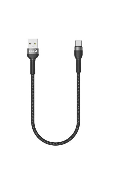 zore Black Shira Series Type-C USB Cable 30 Cm-Senk