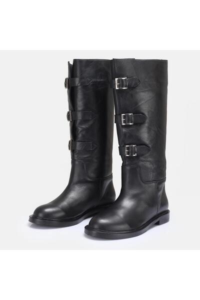 37Numara BÜYÜK NUMARA KADIN HAKİKİ DERİ ÇİZME 41-42-43-44-SİYAH DERİ