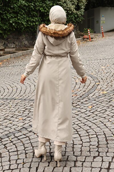 Missvalle Μπουφάν με κουκούλα με λεπτομέρεια Arma Μπεζ 19268