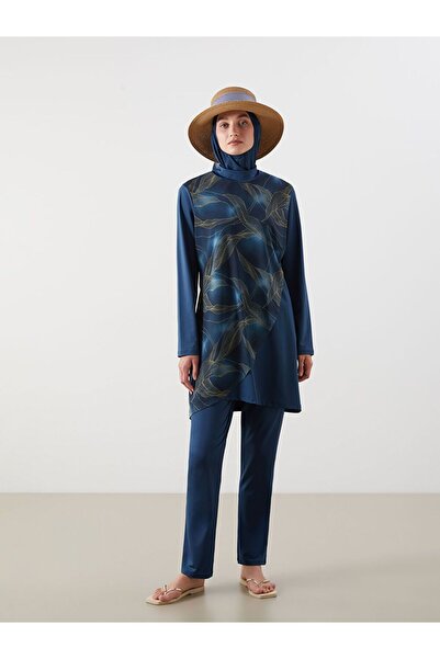 LC Waikiki Women's Hijab Swimsuit Set with High Collar Pattern