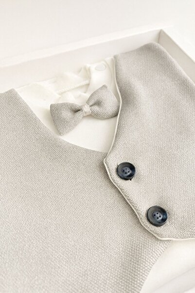 mini mia Baby Boy Mevlütlük Set - 4 Piece Boxed Cotton Hospital Release Outfit