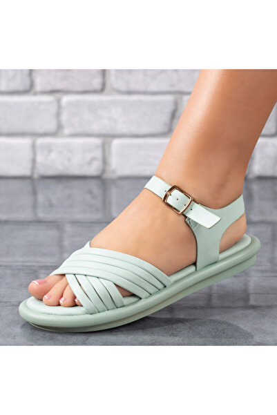 BMoD Sandale plate verzi pentru femei MOD09024