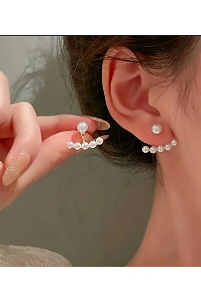 BYFASHION حلق اللؤلؤ الصلب