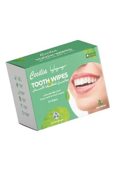 Cecilia مناديل أسنان للاستخدام الفوري برائحة النعناع، 20 قطعة