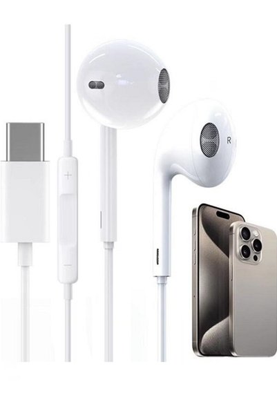 MOBİL GO iPhone 16 16 Plus 16 Pro 16 Pro Max Uyumlu Kulaklık Kulak içi Type C...