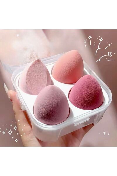 OEM Set 4 bureti makeup cu suport de uscare, fara latex, hidrofili, roz