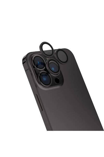 zore Apple iPhone 16 Pro Senk Cl-15 Anti-Fingerprint Anti-Reflective Camera Lens Protector-Black