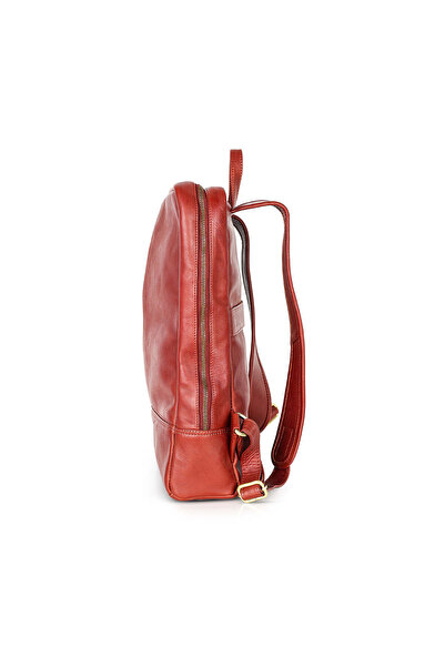 Abuba Burnt Orange Leather Backpack - Premium Genuine Leather Daypack for Work & Travel
