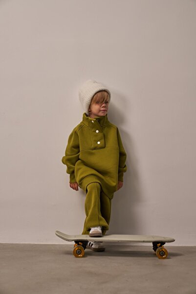 Oh La La Koala For Little Ones Set de trening cu guler înalt verde ulei