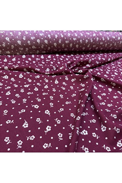 Yaren Ülker İthal Viskon Kumaş Çift En (En 150 cm) %100 Pamuk Empirme Bordo R...