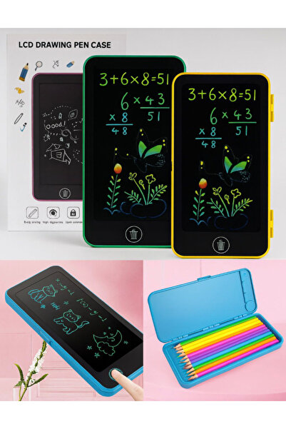 TUMU LIFE Writing Tablet Lcd 6,5 Inç Dijital Kalemli Çizim Yazı Tahtası Ve Kalemlik Grafik Tableti 1 Adet