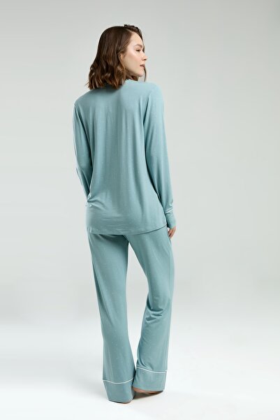 Pierre Cardin Women's Shirt Collar Front Buttoned Pajama Set-8986