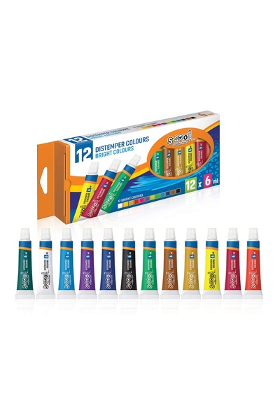 S COOL Vopsea Tempera, 6 ml, 12 culori/set - S-COOL