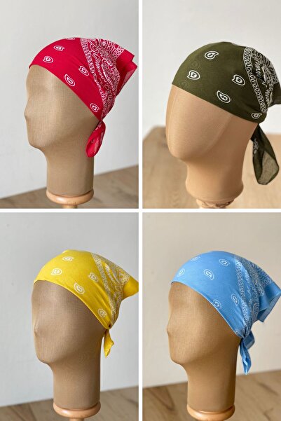 Rupen Kraft 100% cotton classic pattern unisex 4-piece bandana set colorful bandana ethnic patterned a quality bandana