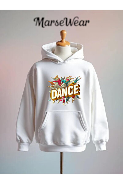 Vordevia Hanorac supradimensionat din bumbac cu imprimeu Dance, cu 3 fire
