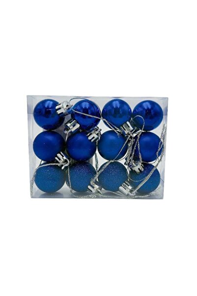 BaoBao Set of 12 Christmas tree baubles – 11x9x3cm, royal blue shade