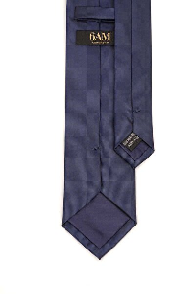 6AM Ceremony Navy blue micro-textured silk tie