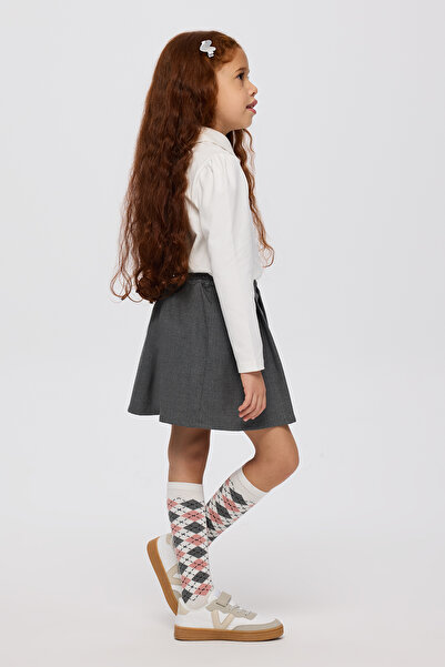 Panço Kız Çocuk Antrasit Şort Etek