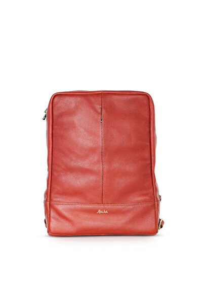 Abuba Burnt Orange Leather Backpack - Premium Genuine Leather Daypack for Work & Travel