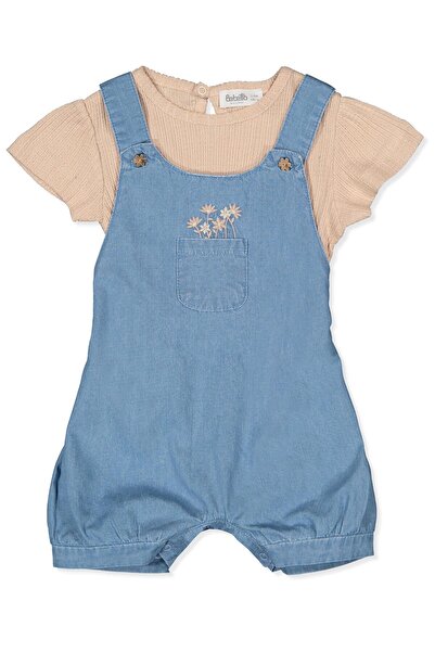 Bebetto Salopet 2-Piece Set (Tiny Flowers) Light Blue