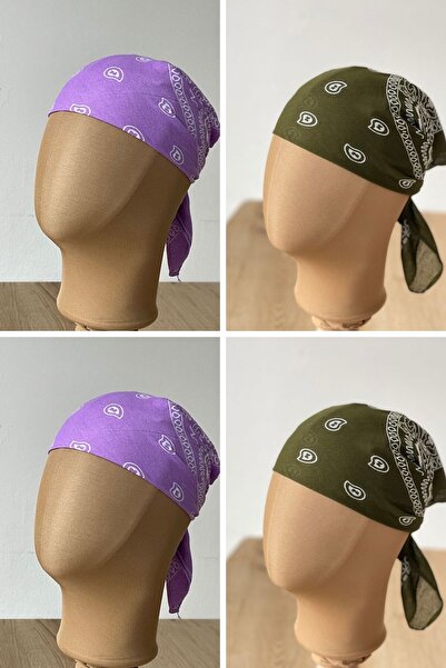 Rupen Kraft 100% cotton classic pattern unisex 4-piece bandana set colorful bandana ethnic patterned a quality bandana