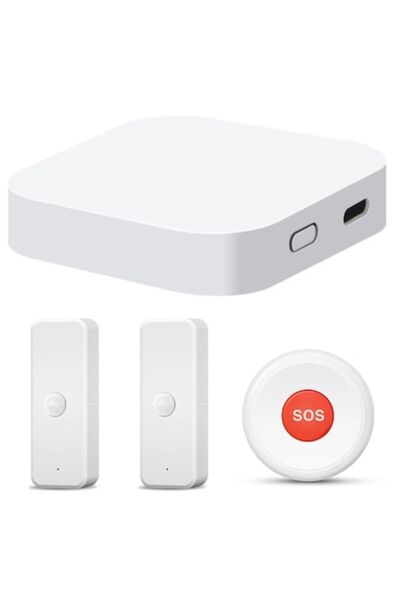 UnderShop Kit Smart Home: Hub Zigbee/Bluetooth, 2 senzori de mișcare și 1 buton SOS - Tuya/SmartLife, Alexa/Google