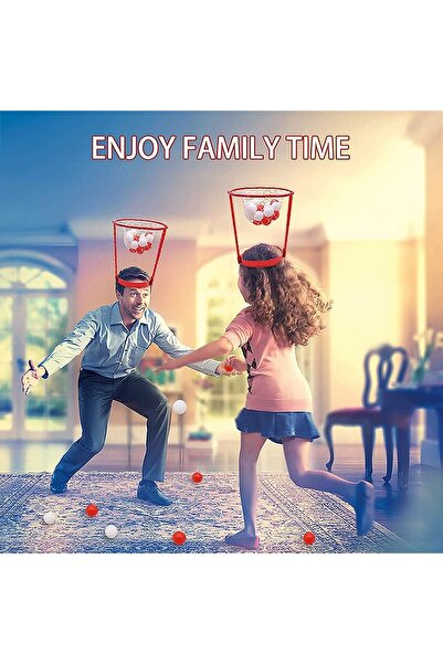 Jiffy 2 Pack Head Hoop Basketball Party Game for Kids and Adults, Carnival Game with Adjustable Ba