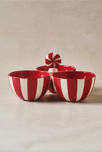 Karaca New Year Yılbaşı Candy Twist Bölmeli Çerezlik 21,5 cm