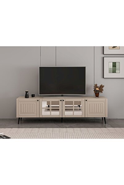 Minar İlkbahar Tv Ünitesi Aynalı Kapak Kumtaşı Aynalı Kumtaşı