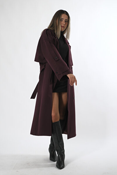 ABBRA Women's Oversized Lined Trench Coat