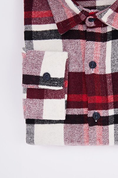 Tudors Men's big size plus size long sleeve plaid winter lumberjack shirt with pockets