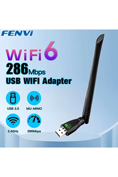UnderShop WiFi 6 USB Adapter AX286 - External Antenna, 2.4GHz, 286Mbps, Plug & Play