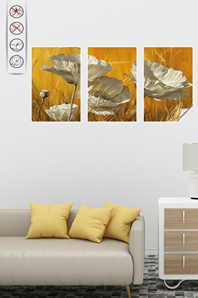Akıllı Kağıt Statik Tutunma Özellikli Tablo - Poster Çiçek (Model- 34)