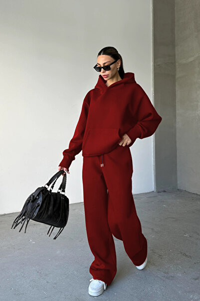 BayBayan SET DE Trening cu Glugă Oversize pentru Femei, Stil Boyfriend