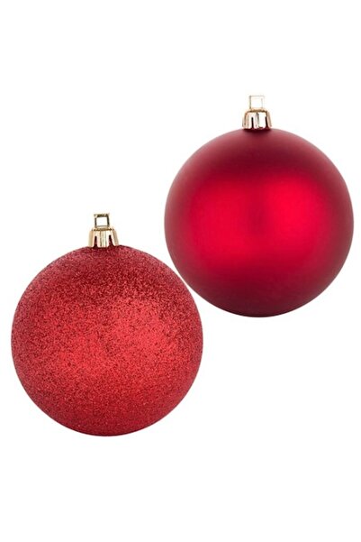 Christmas Σετ 12 μπάλες δέντρου, κόκκινες, 5 εκ.