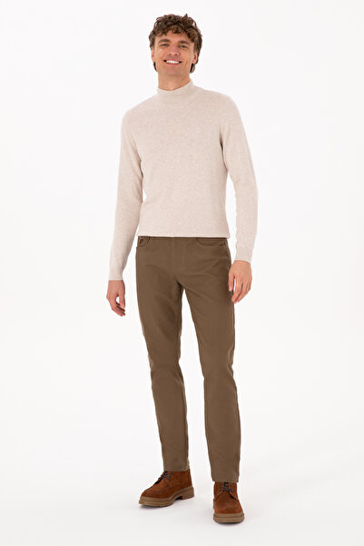 U.S. Polo Assn. Men's Khaki Slim Fit Canvas / Chino Trousers 50310340-Vr027