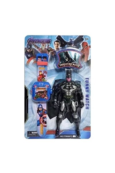 OEM Kids watch set with projector, electronic LCD display, silicone strap and Batman figurine, 22 cm, 3+