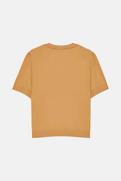 W Collection Light Orange Short Sleeve Knitwear