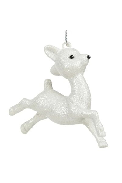 ANTBRO Christmas tree ornament, plastic, iridescent white deer, 10cm