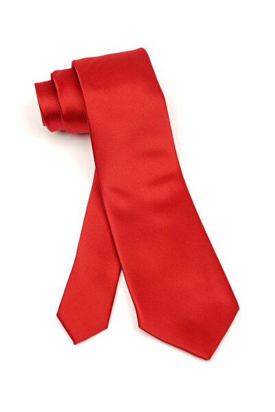6AM Ceremony Classic plain tie in deep red shade