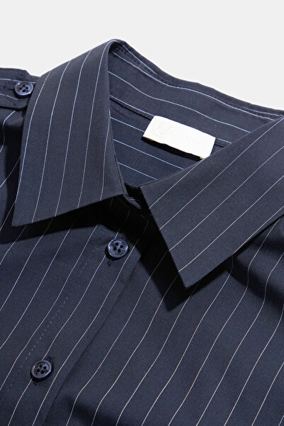 W Collection Dark Blue Striped Bluz