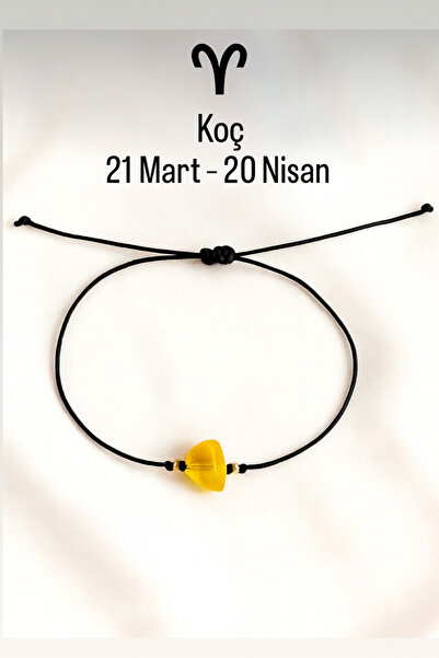 Femenino Koç Burcu Gerçek Doğal Sitrin Taşlı Şans Bilekliği – Özel Kutulu