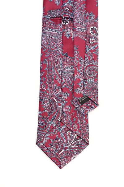 6AM Ceremony Classic burgundy red silk tie with paisley pattern