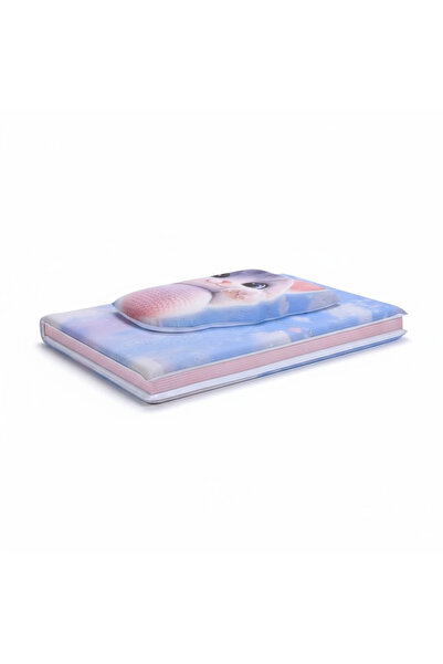 Linea Puffy Relief Surface (14*20 cm) 80 Sheets Color Striped Memory Notebook (Ball Cat)